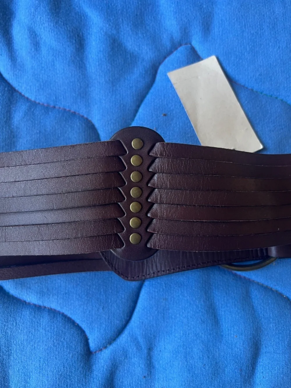 Coldwater Creek Nailhead Hipslung Leather Belt